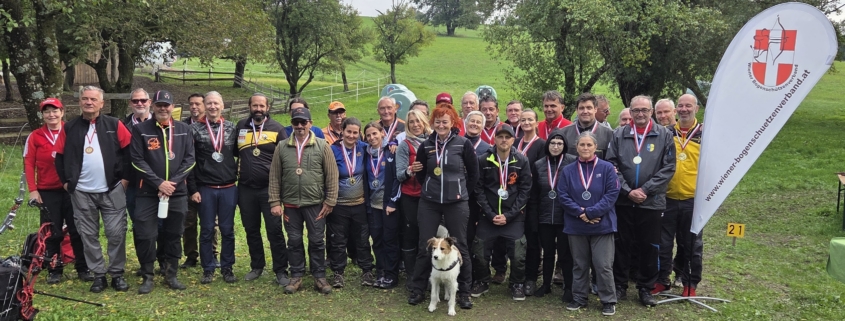 3D Landesmeisterschaft nach World Archery in Nöstach. Viele Medaillen für die Artemis Familie.